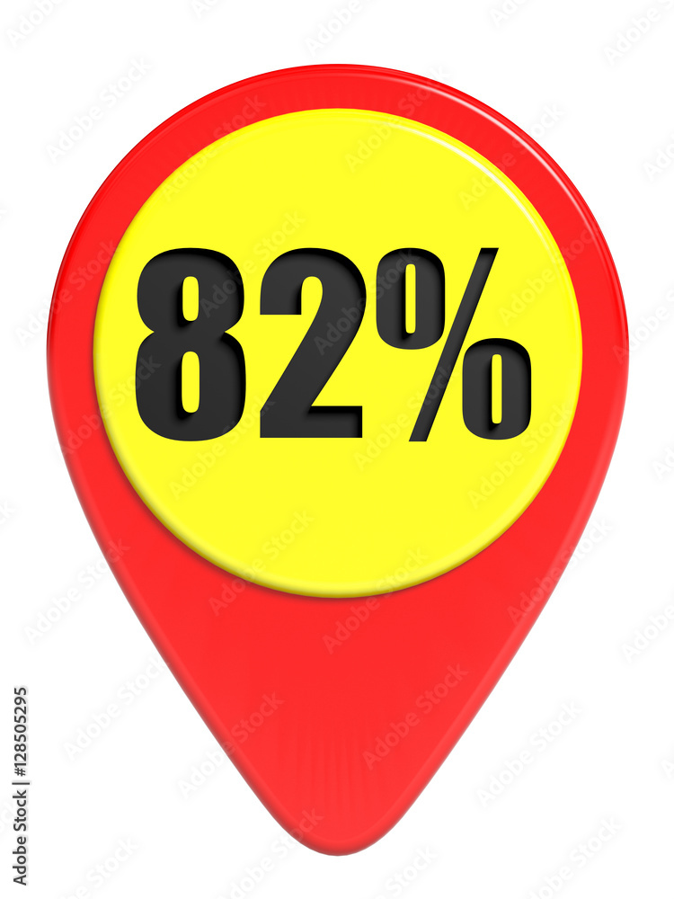 Discount 82 percent off. 3D illustration on white background. Discount 82 percent off. 3D illustration on white background.