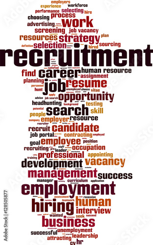 Recruitment word cloud concept. Vector illustration