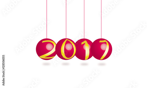 2017 new year in christmas balls