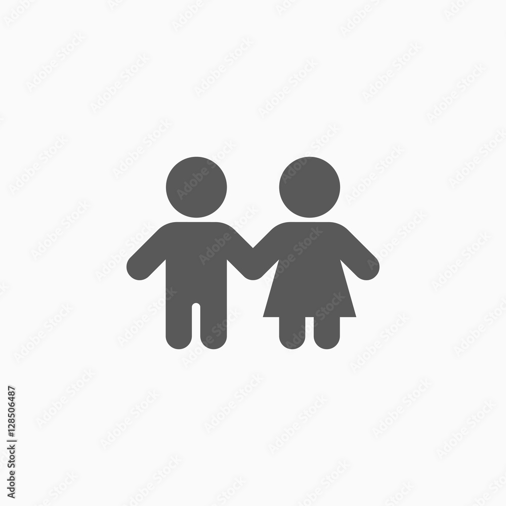 boy and girl, child icon boy and girl, child icon
