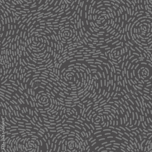 Gray Vector Seamless Organic Rounded Lines pattern. Graphic winter ornament. Hand drawn Nature illustration.