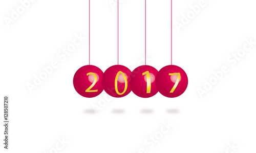 2017 new year in christmas balls
