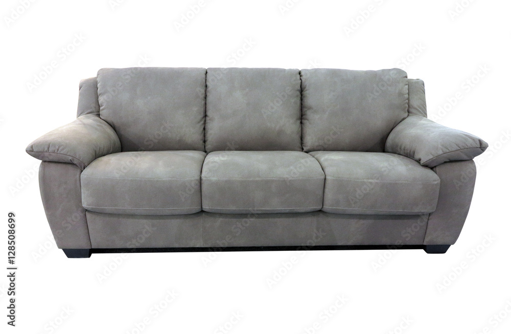 Fototapeta premium Grey sofa furniture isolated on white