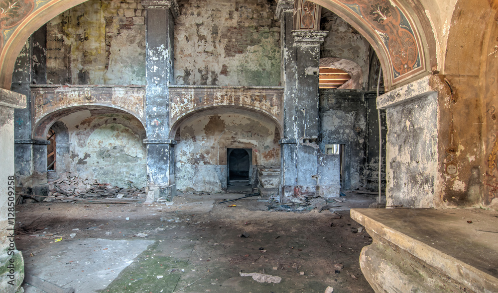 Interior of the abandoned church of All Saints Interior of the abandoned church of All Saints