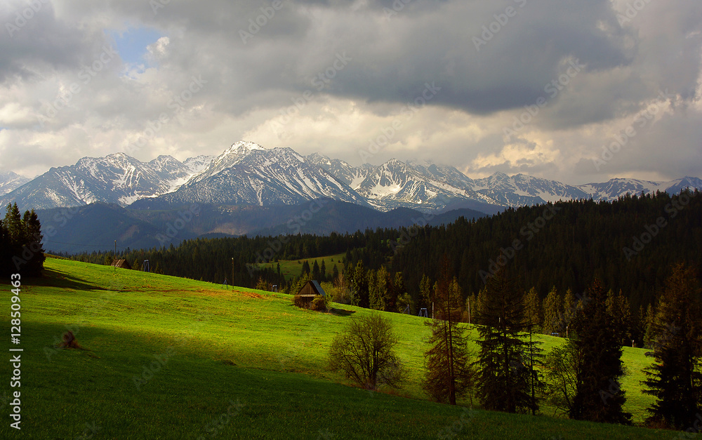 Beautiful scenery of the great mountain peaks. Tatra mountains