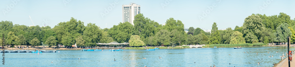 LONDON - JUNE 30, 2015: Hyde Park on a beautiful summer day. Lon