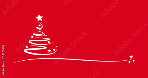 weisser tannenbaum auf rotem hintergrund