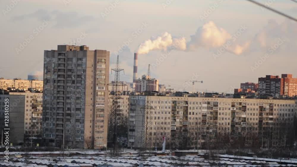 View of smokestack in Saint Petersburg, Russia View of smokestack in Saint Petersburg, Russia