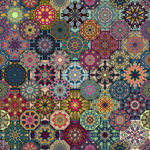 Seamless pattern. Vintage decorative elements. Hand drawn background. Islam, Arabic, Indian, ottoman motifs. Perfect for printing on fabric or paper.