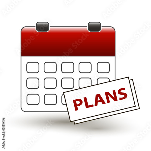 tear-off calendar with a note with a title plans