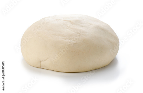 Ball of raw dough isolated on white background photo