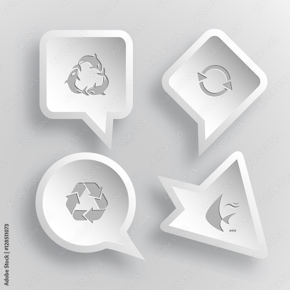 4 images: killer whale as recycling symbol, recycle symbol, recy 4 images: killer whale as recycling symbol, recycle symbol, recy