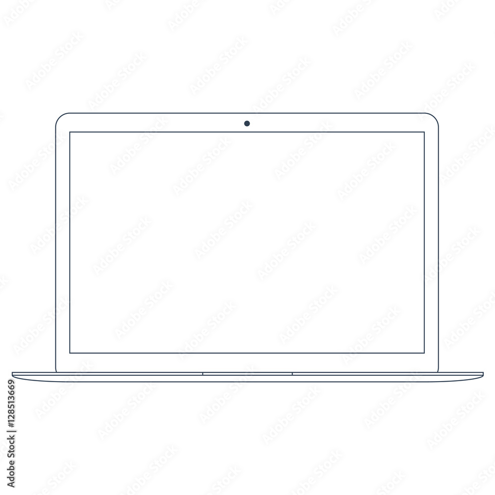 Laptop outline icon isolated on the white background. Stock vector  illustration eps10. Stock Vector | Adobe Stock