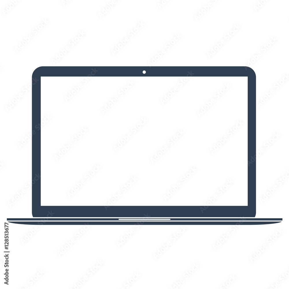 Laptop outline icon isolated on the white background. Stock vector illustration eps10. Pixel perfect.