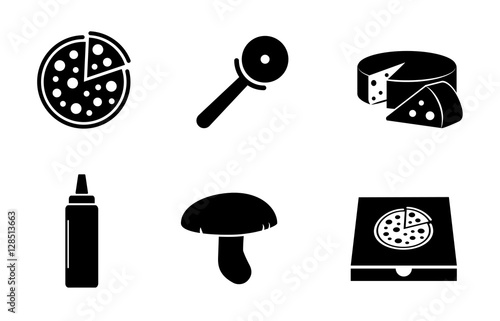 Pizza vector icon set.