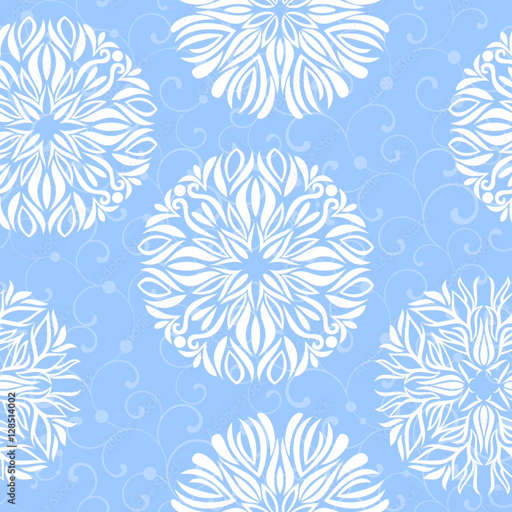 Seamless pattern with snowflakes on a blue background Seamless pattern with snowflakes on a blue background