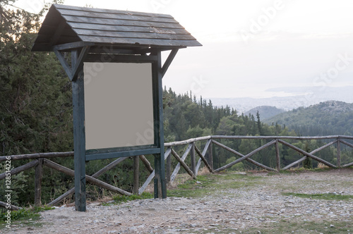 wooden board in mountain