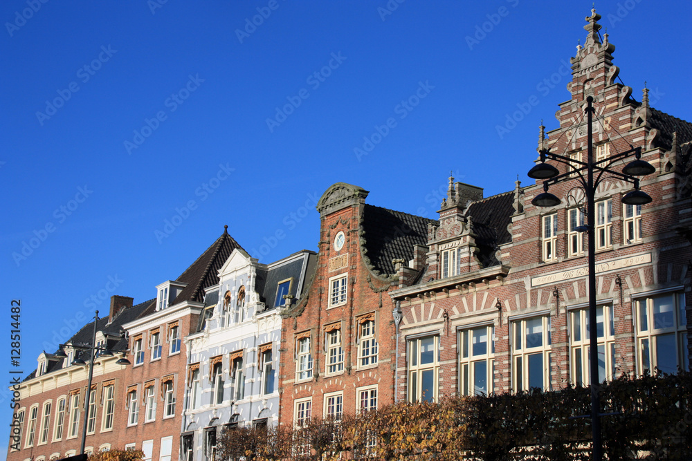 Maisons à pignon de la place Grote Markt à Haarlem, Pays-Bas
