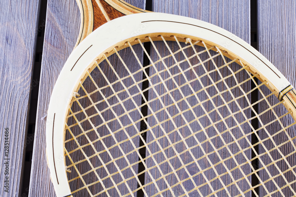Fototapeta premium Wooden tennis racket