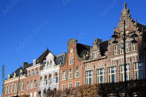 Maisons à pignon de la place Grote Markt à Haarlem, Pays-Bas