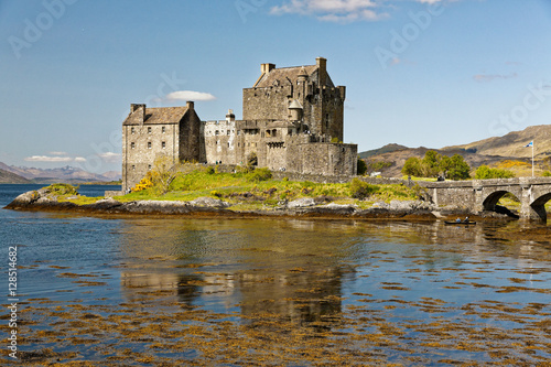 Eilean Donan Castle located in Scotland, UK, beautiful weather