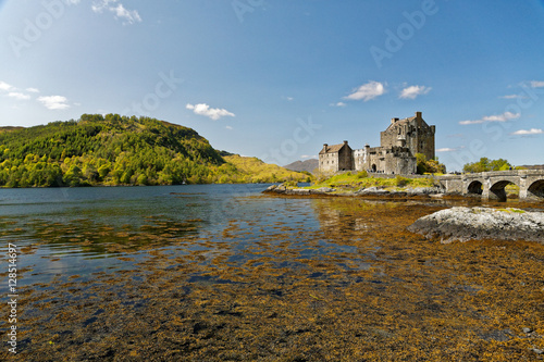 Eilean Donan Castle located in Scotland, UK, beautiful weather