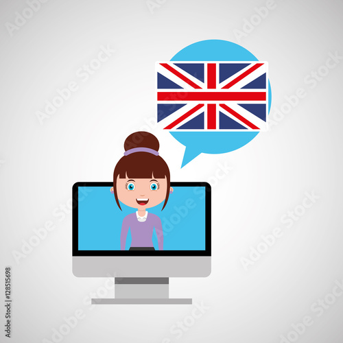 england education online design girl vector illustration eps 10