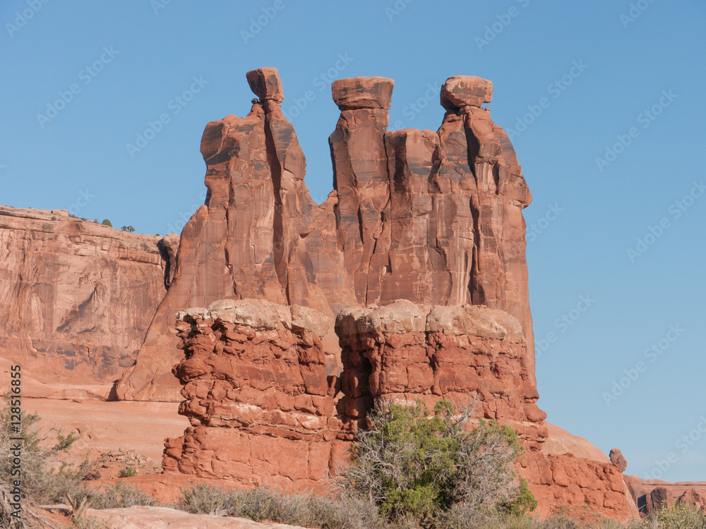 Fototapeta premium Spires of Courthouse Towers in Arches National Park Utah