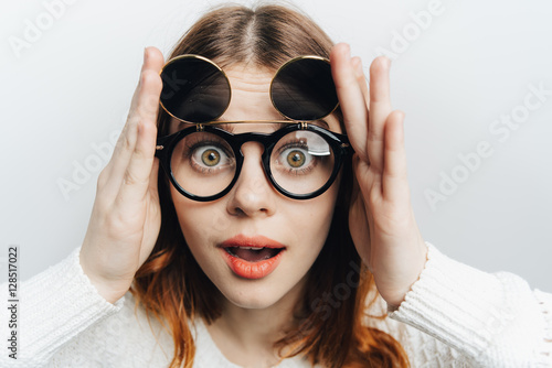 Portrait of a girl in glasses  