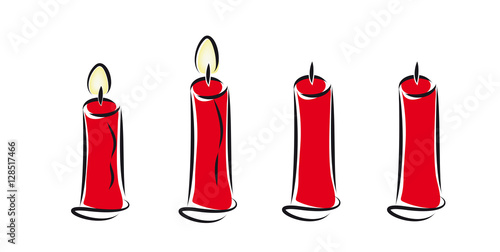 zwei brennende  kerzen - zweiter advent