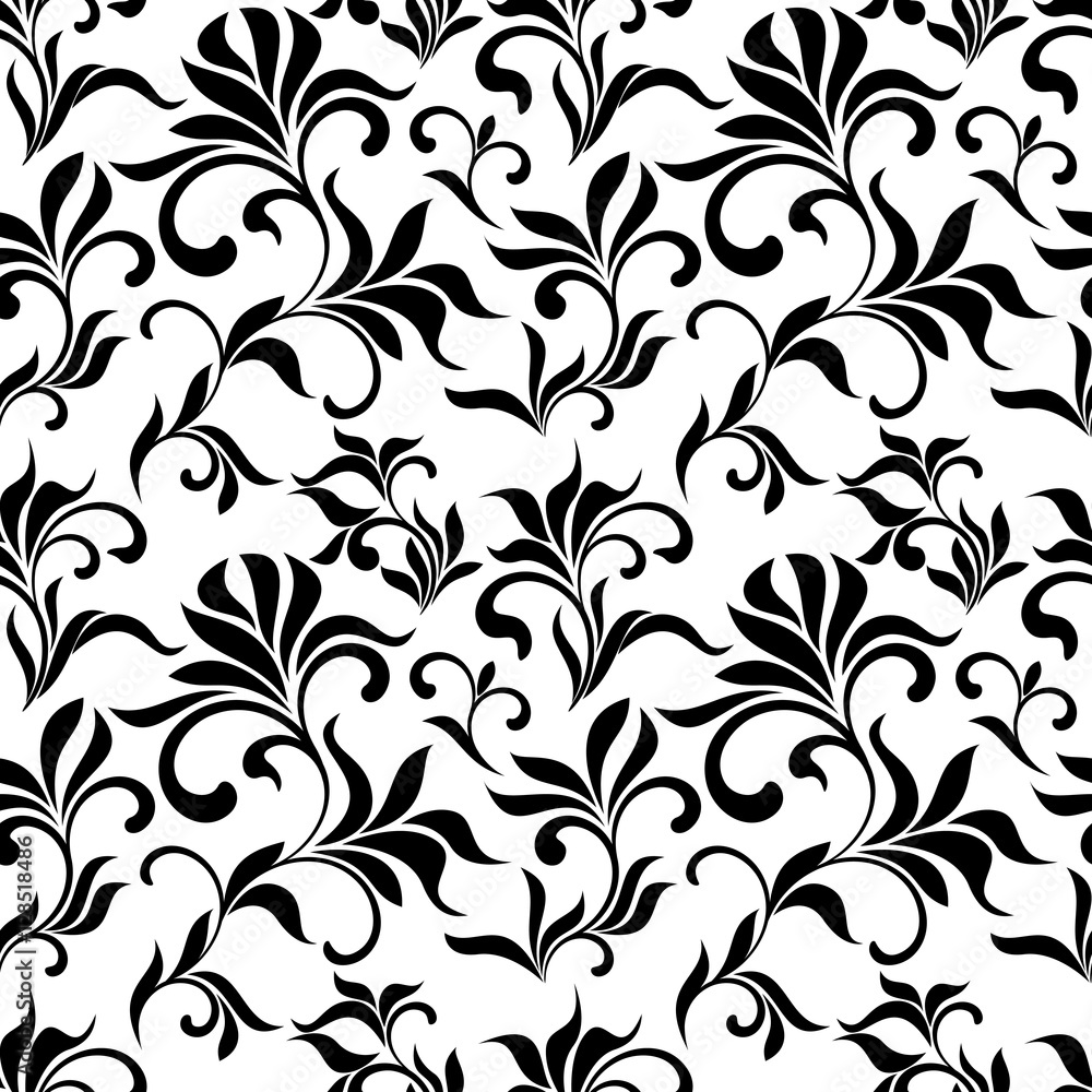 Seamless pattern: flowers on a white background Seamless pattern: flowers on a white background