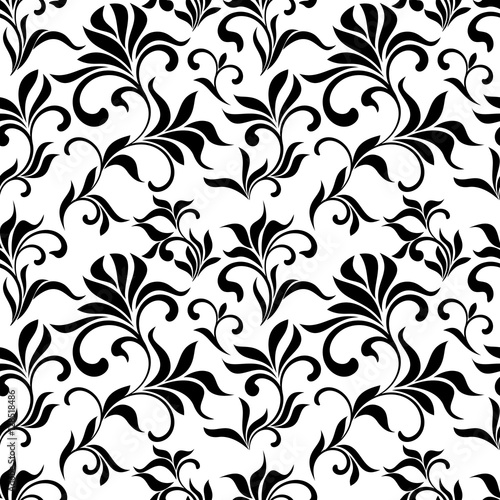 Seamless pattern  flowers on a white background