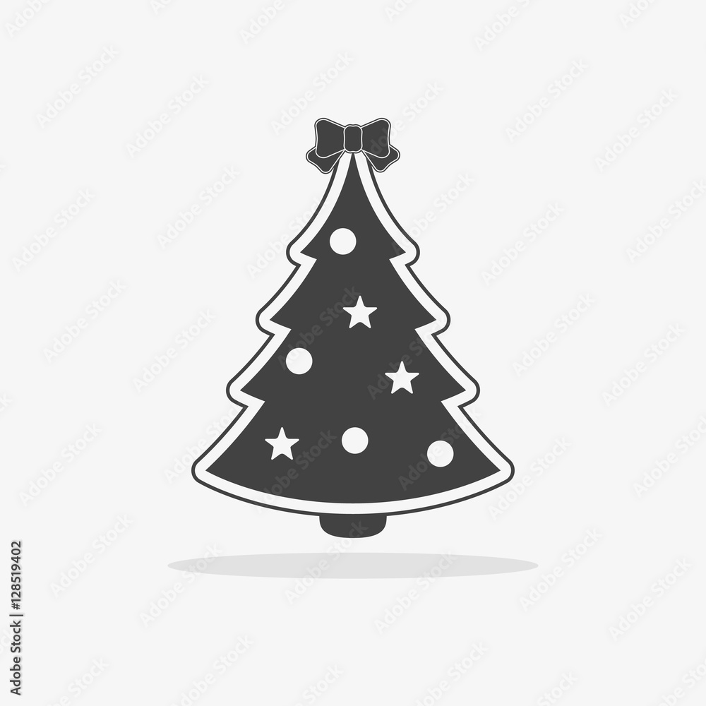 Christmas tree Icon flat vector Christmas tree Icon flat vector