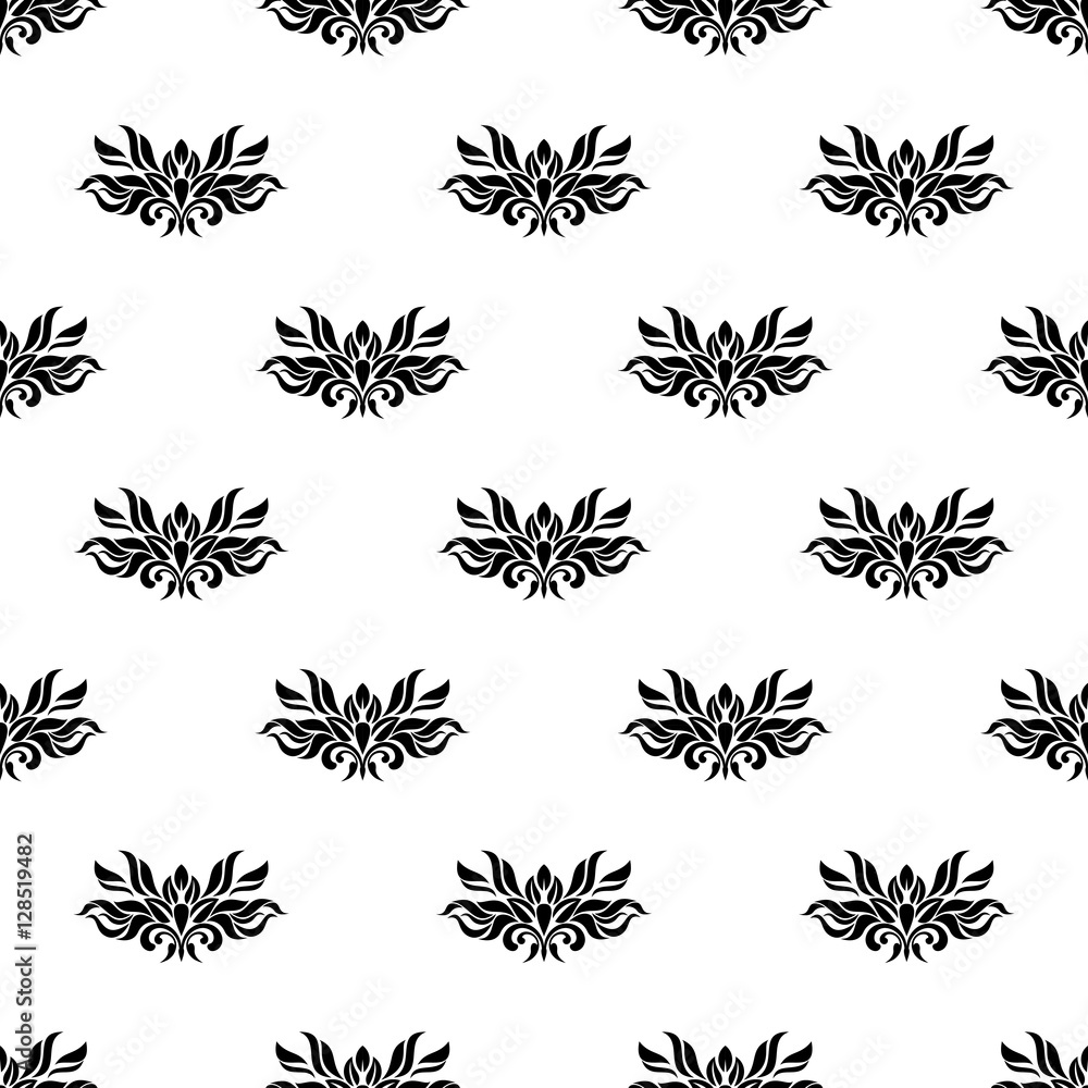 Vintage seamless pattern - black and white
