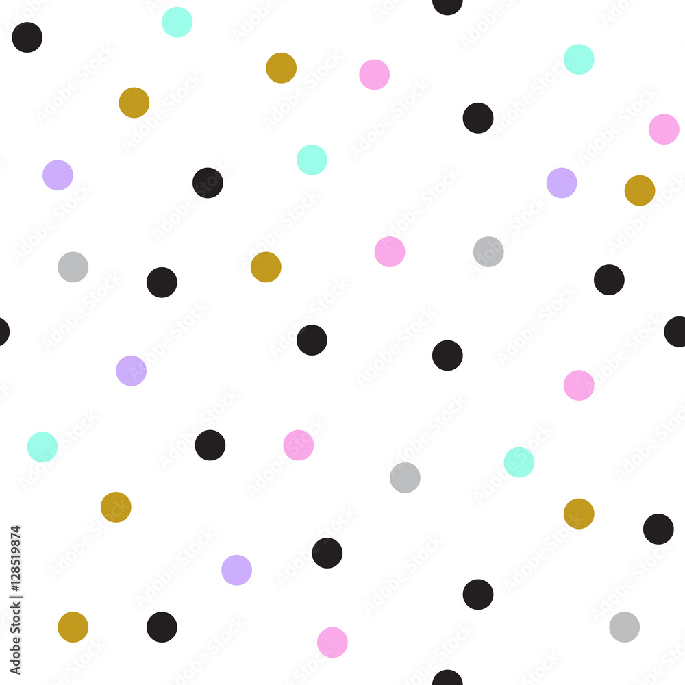 Confetti, geometric seamless pattern background.