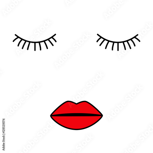 Woman lips and eyes vector illustration design. 