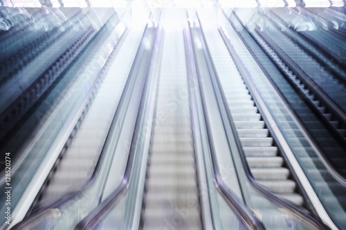 Blurred bright escalator