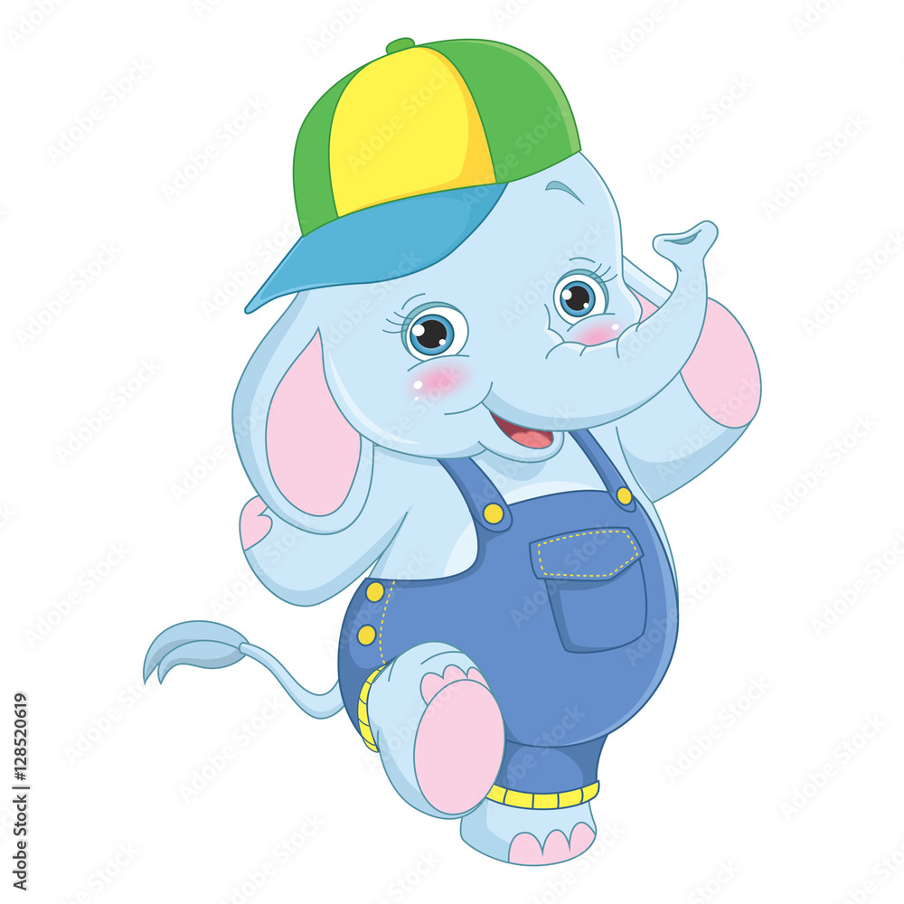 Obraz premium Vector Illustration Of Cartoon Elephant