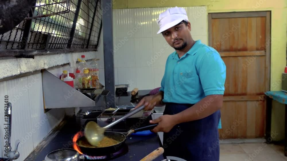 Indian chef preparing food