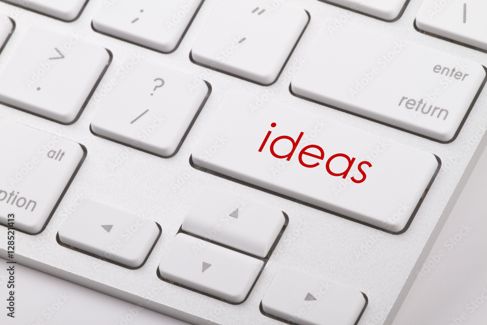 Ideas word written on computer keyboard. Ideas word written on computer keyboard.