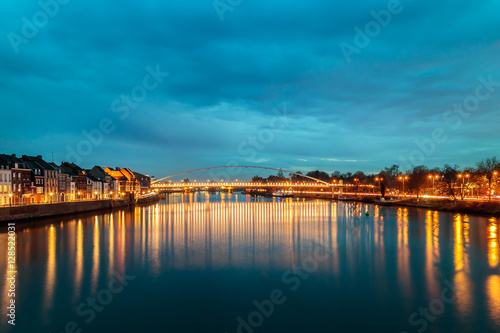 Evening view at the Maas river in the Dutch city of Maastricht