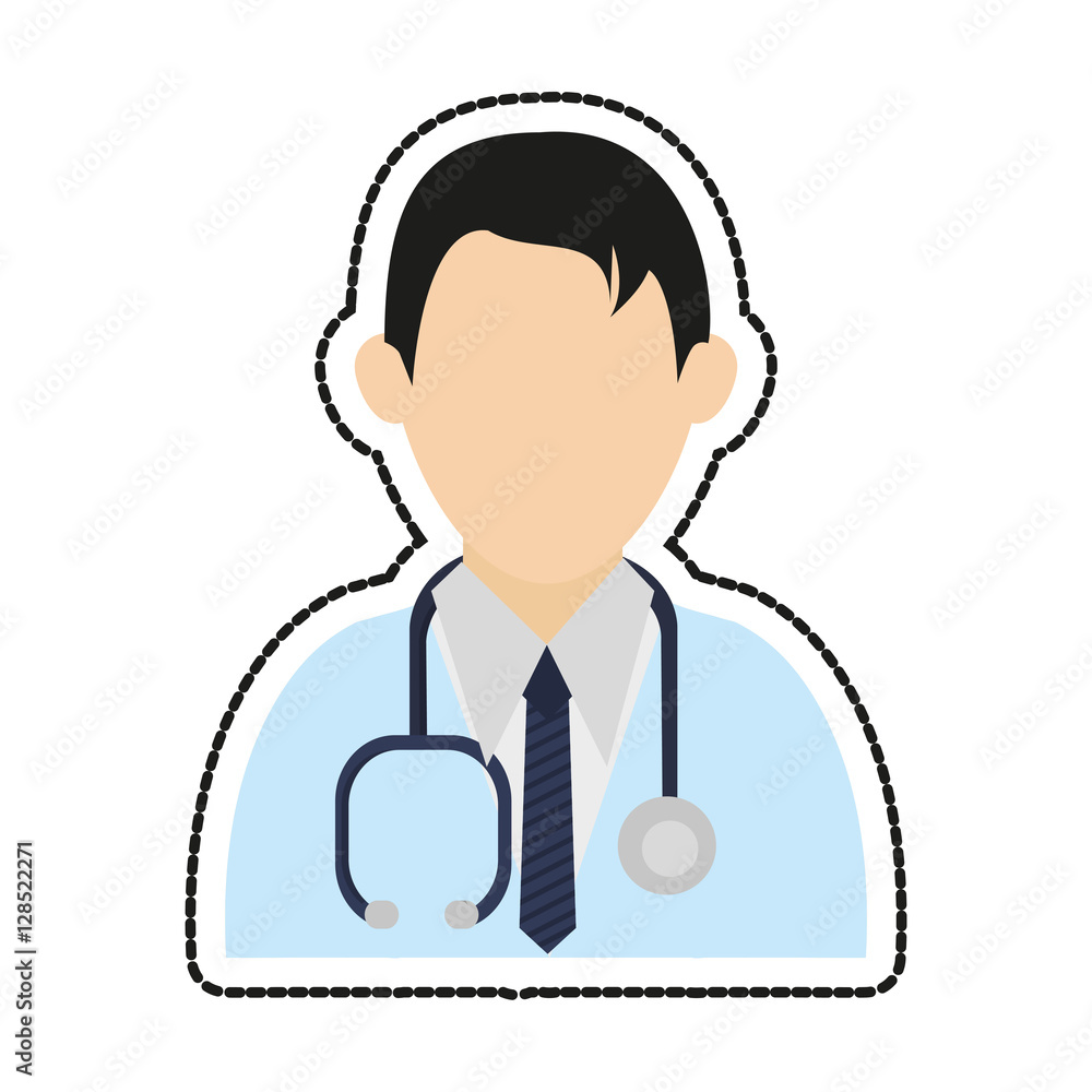 Doctor icon. Medical health care hospital and emergency theme. Isolated design. Vector illustration