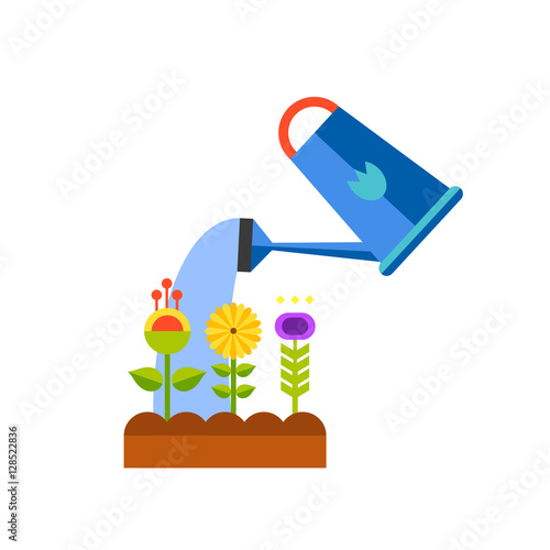 Watering flower vector icon