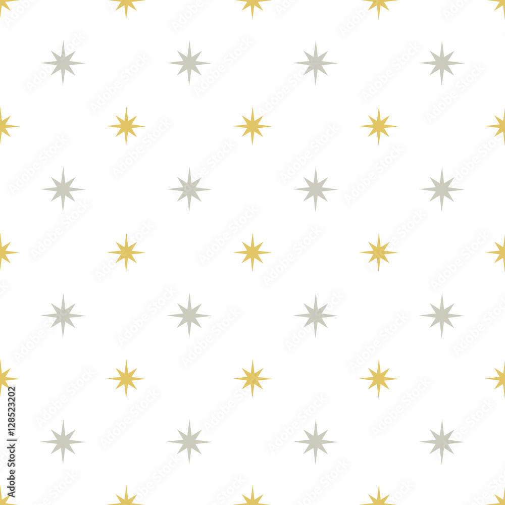 Silver and gold stars pattern