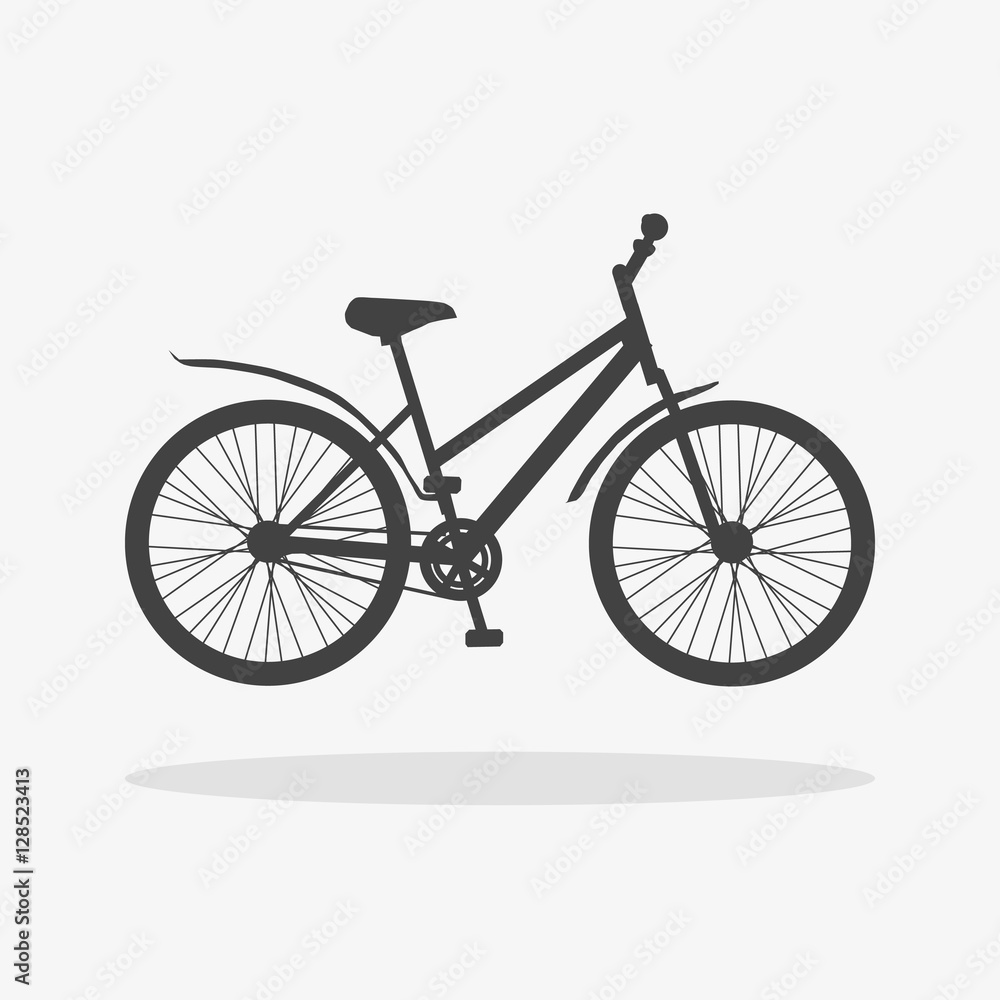 icon bike gray shadow vector