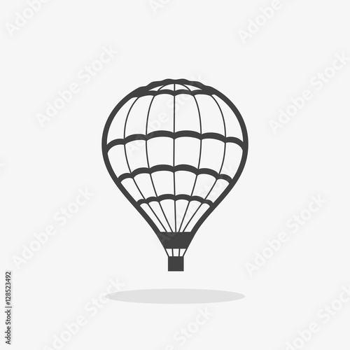 icon hot air balloon gray shadow vector
