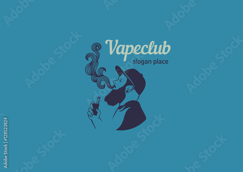 Creative logos for the club shop or electronic cigarettes, smoking men