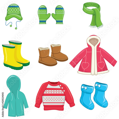 Vector Illustration Of Winter Clothes