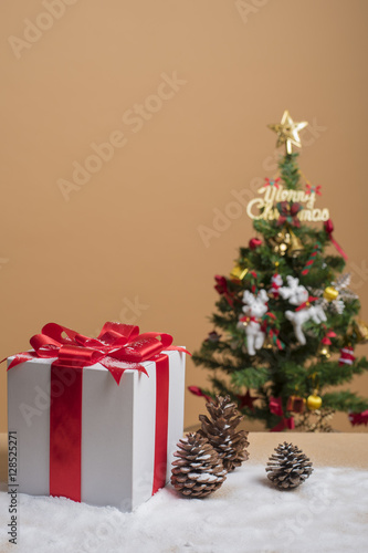 Christmas gift box and christmas decoration