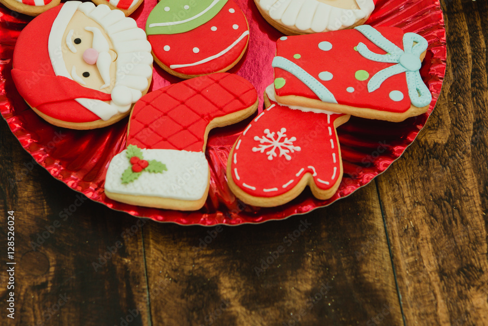 Beautiful cookies for Christmas in red